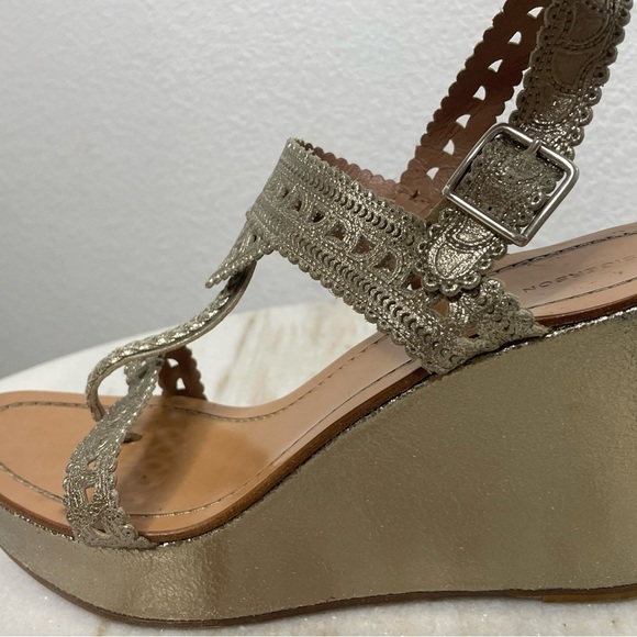 Sigerson Morrison heels gold sz 11 strappy made in Italy - Picture 6 of 12